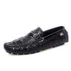 Scarpe Slip-On da Uomo in Pelle di Coccodrillo di Lusso, Scarpe Casual Primaverili ed Estive per la Guida, Stile Coppia, Taglio Basso, Suola in Gomma Traspirante