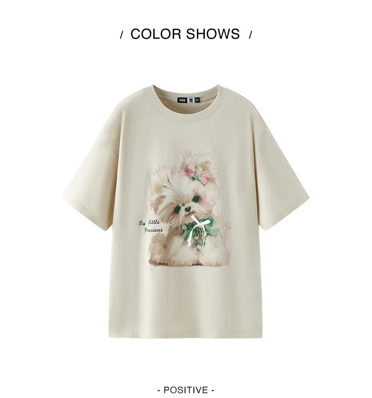T-shirt lunga Semir con fiocco da donna, vestibilità ampia in cotone, nuova collezione estiva 2025, top grafico carino per ragazze adolescenti