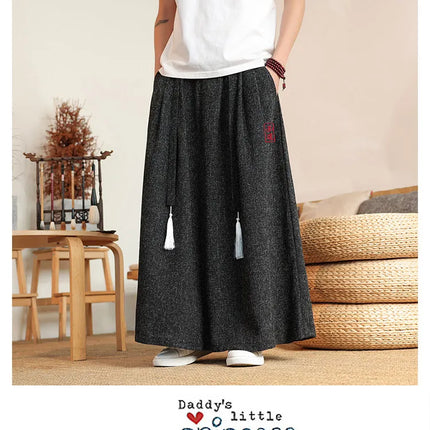 Pantaloni Kimono da Uomo Stile Giapponese Oversize Comodi Pantaloni da Bagno Uomo Samurai Giapponese Harajuku Casual Larghi Yukata Pantaloni a Gamba Larga