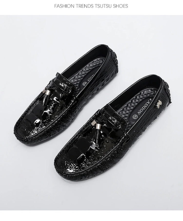 Scarpe da Uomo Casual in Pelle, Mocassini di Design, Slip-on, Scarpe da Guida e da Barca di Alta Qualità, Chaussure Homme, Taglie Grandi 35-48