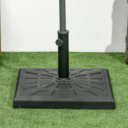 2 Pezzi Pesi per Base Ombrellone a Sbalzo 80kg Acqua/105kg Acqua e Sabbia, Pesi Pesanti per Supporto Ombrellone da Esterno Nero