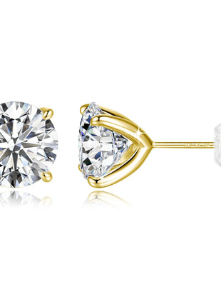 Orecchini a bottone in moissanite a 4 punte in oro massiccio 14 carati per le donne Orecchini a bottone con diamanti da sposa Gioielleria raffinata Regalo di compleanno platinumshop