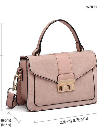 Elegante borsa da donna KONO in similpelle PVC, tracolla rimovibile, diverse modalità di trasporto, dimensioni compatte 22×8×15 cm, perfetta per tutti i giorni e per il lavoro.