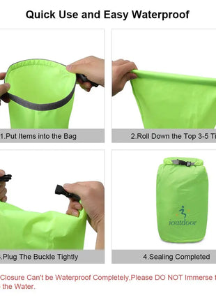 Sac étanche 2L5L10L/20L40L70L, sac étanche petit et léger pour kayak, natation, pêche, rafting, flottant