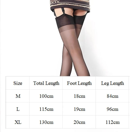 100 - 130 cm calze autoreggenti in nylon super lunghe non elastiche da donna biancheria intima trasparente ultra sottile sexy con confezione al dettaglio