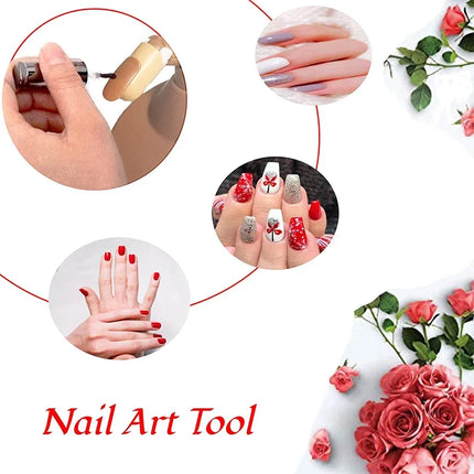 Nail Art Practice Hand Manicure Practice Finger Acrylic Nail Tips with 100pcs Fake Nails Nail Training Equipment Tools 2028