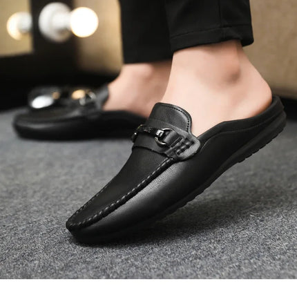 Mocassini Estivi da Uomo in Pelle Comodi e Leggeri, Scarpe Casual Morbide e Piatte, Ciabatte Quotidiane da Uomo