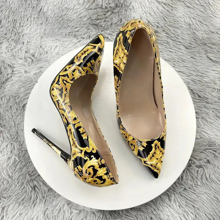 NoEnName_Null Nero Graffiti Colorato Décolleté da donna Donne sexy Tacchi alti Festa di nozze Scarpe da donna Tacchi a spillo Accetta personalizzato platinumshop