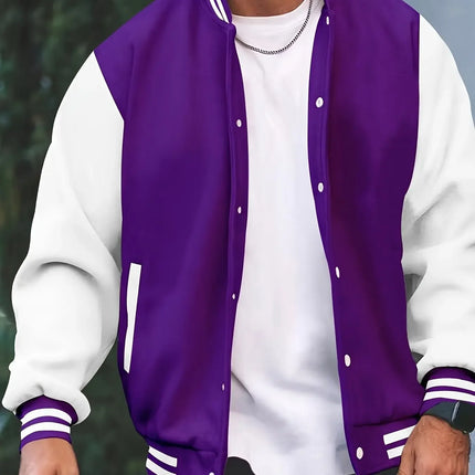American Men's College-Style Baseball Jacket, Autumn/Winter Outdoor Sports Jogging Coat, Korean Fashion Casual Couple Jacket
