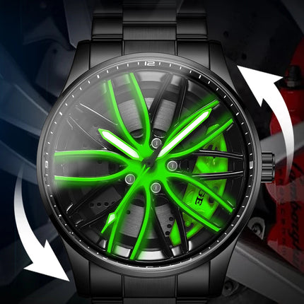Orologio da Uomo LIGE di Lusso al Quarzo, Sportivo, Impermeabile, in Acciaio Inossidabile, Luminoso, con Quadrante a Forma di Ruota d'Auto, Elegante Orologio da Uomo per Affari platinumshop