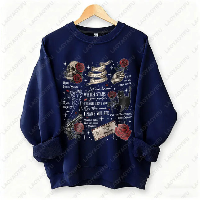 Run Little Mouse Haunting Adeline Dark Romance Book Hoodie Spicy Smut Reader Gifts Black Cat Graphic Pullover Men Women Hoodie