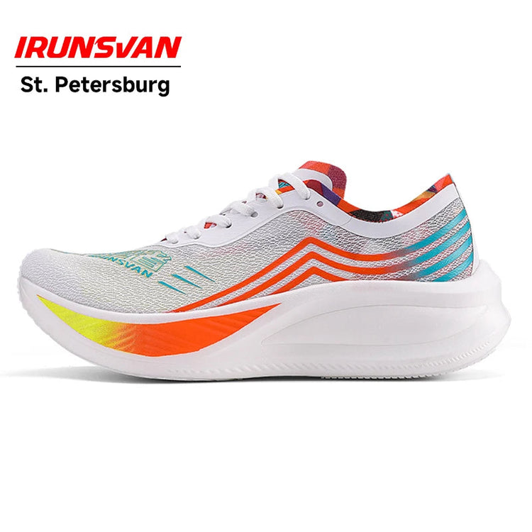 IRUNSVAN Christmas Limited Edition FullLength Carbon Plate Running Shoes TwoToneUnisex Ultrallightweight  Comfortable 24025 PlatiNum