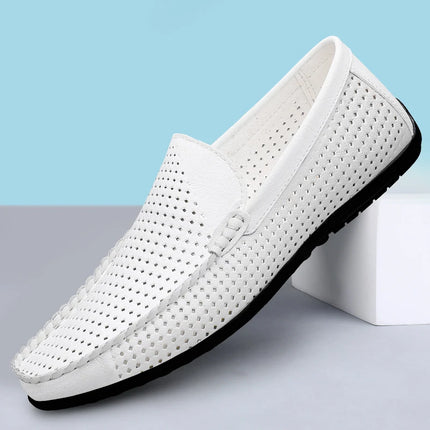 Mocassini Casual da Uomo in Vera Pelle, Scarpe Eleganti da Cerimonia, Mocassini Comodi per il Tempo Libero, Scarpe da Guida da Uomo, Slip-On Senza Lacci, Taglie Grandi