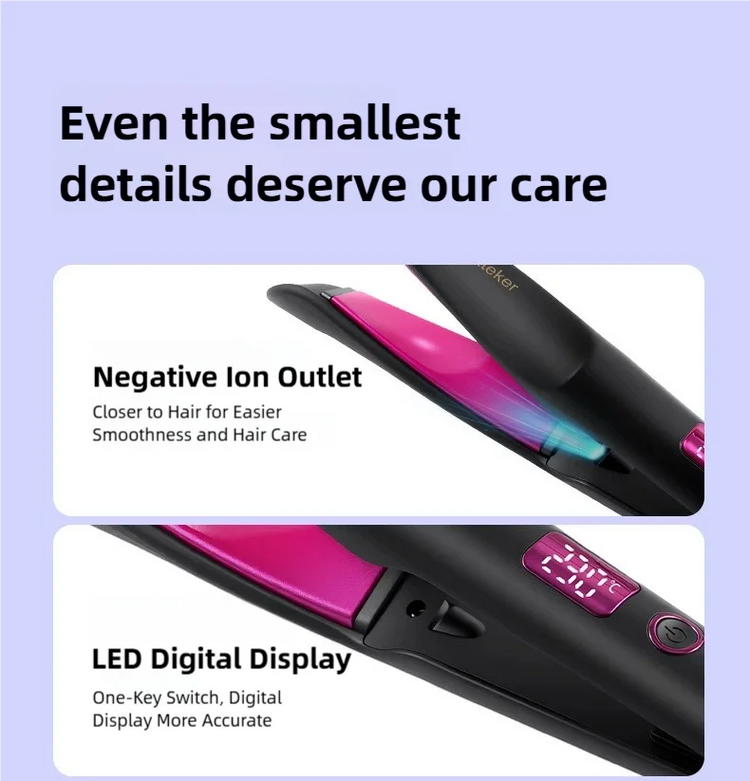 TINSOL New 2-in-1 Curling Iron & Straightener Multi-Function Hair Styling Tool Dual-Purpose Curling and Straightening Iron