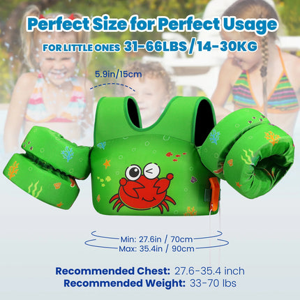 Children's Life Jacket Children's Swimming Arm Floating Whistle Life Vest Baby Swimsuit Safety Foam Pool Accessories for Kayak