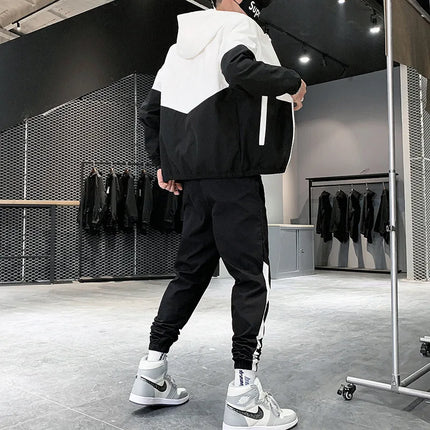 M-6XL-New-Men's-Sportswear-Set-from-Japan-South-Korea-Autumn-Casual-Wear-Men's-Hooded-Jacket-Leg-Tied-Pants-Trendy-Casual-Suit