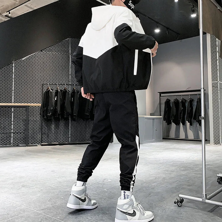 M-6XL-New-Men's-Sportswear-Set-from-Japan-South-Korea-Autumn-Casual-Wear-Men's-Hooded-Jacket-Leg-Tied-Pants-Trendy-Casual-Suit