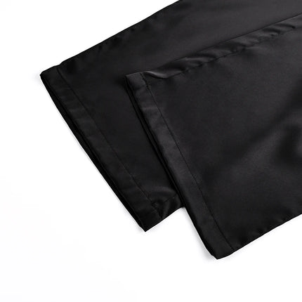 HiLoc Elegante Completo Pigiama in Raso Rosa, Set Primaverile da Casa con Canotta a Spalline Sottili e Pantaloni a Vita Alta, 2 Pezzi, Collezione 2026