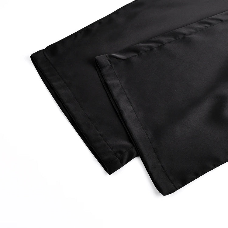 HiLoc Elegante Completo Pigiama in Raso Rosa, Set Primaverile da Casa con Canotta a Spalline Sottili e Pantaloni a Vita Alta, 2 Pezzi, Collezione 2026