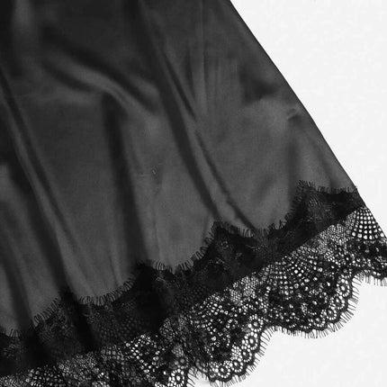 5 pezzi pigiama da notte in raso da donna set accappatoio lingerie sexy accappatoio abito da notte in seta di pizzo pantaloni indumenti da notte vestiti per la casa PJ