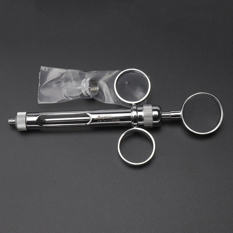 Dental Surgery Anesthesia Syringe Stainless Steel Aspirating Gun Syringe Dentist Surgical Injection Suction Instrument