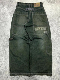 Streetwear Vintage New Fashion Jeans larghi con stampa oversize Donna Y2K Harajuku Gotico Hip Hop Pantaloni casual a vita alta popolari