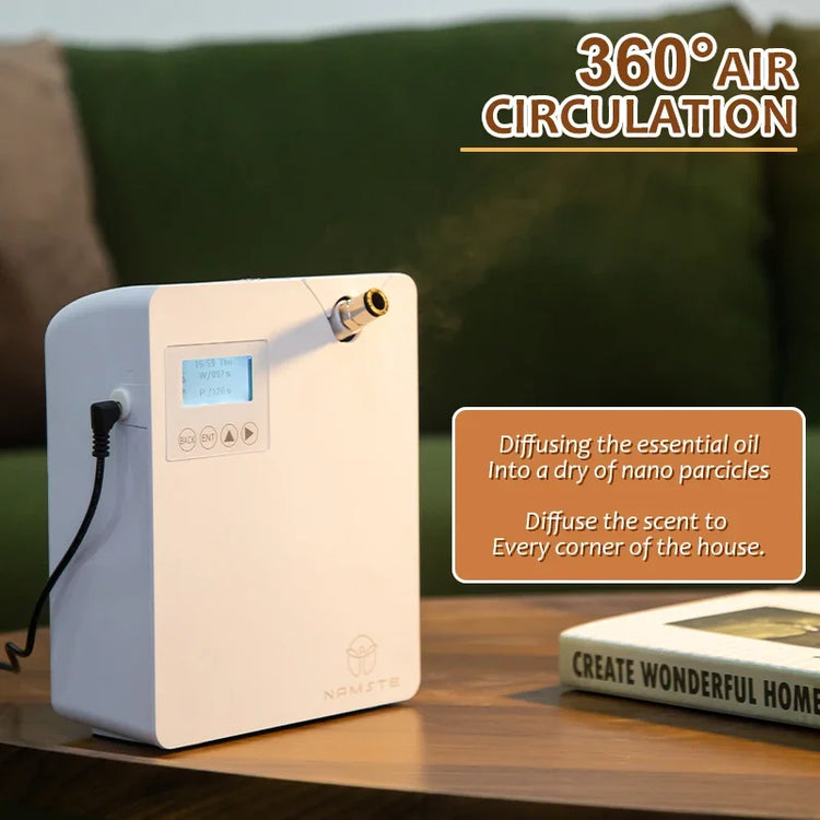 NAMSTE Diffusore di oli essenziali per la casa con macchina per l'aria profumata con tecnologia intelligente Spruzzatore per deodoranti per aromaterapia Bluetooth WiFi