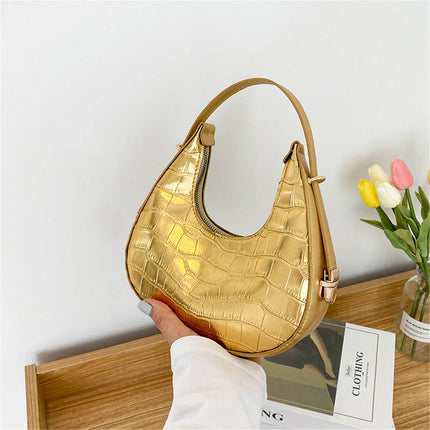Fashion Stone Pattern Shoulder Bag Women'S Small Handle Underarm Bag Clutch Luxury Women'S Handbag Tote Bag Mini Dumpling Bag PlatiNum