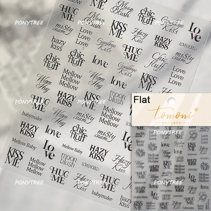 English Word Christmas Tree Calligraphy Font Reindeer Bell Gift Bowknot Starburst Adhesive Nail Charm Art Sticker Manicure Decal