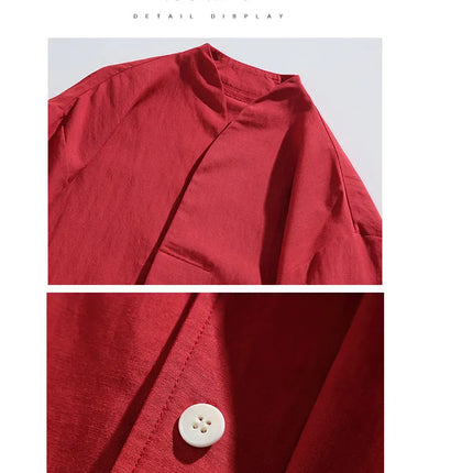 Camicie da uomo estive in lino di alta qualità, tinta unita, a maniche corte, stile cinese tradizionale, per Kung Fu e Tai Chi