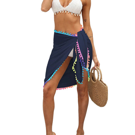 Sarong da Spiaggia per Donna, Sexy Copricostume in Rete Trasparente con Frange Colorate platinumshop