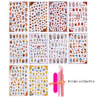 10pcs/set 3D Autumn Pumpkin Nail Stickers Maple Leaf Flower Self-Adhesive Nail Decal Slider Thanksgiving DIY Manicure Decoration