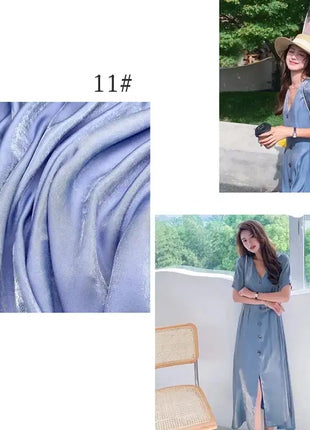 Tessuto di raso setoso in cristallo di vetro, tessuto iridescente glitterato, materiale per abiti lucidi, tessuto per indumenti lucido