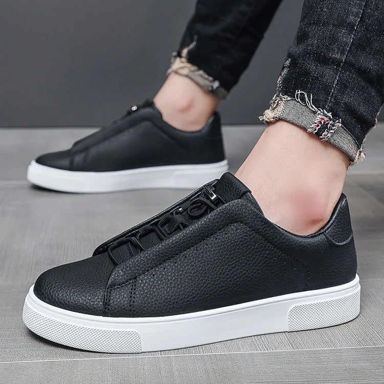 Men's Leather Casual Shoes Versatile Comfortable Breathable Outdoor Sports Board Sneakers