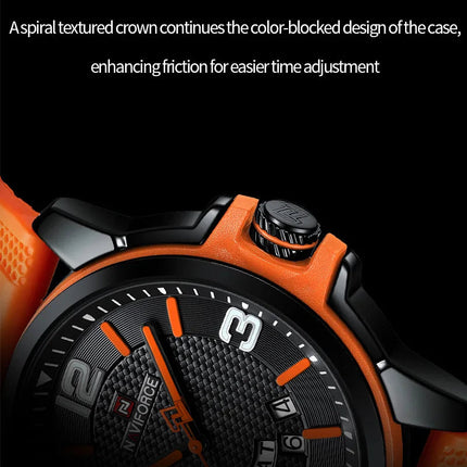 NAVIFORCE Creativo cinturino in TPU orologio da polso maschile moda sportiva 3ATM quarzo impermeabile giorno e data display orologi da uomo Reloj Hombre platinumshop