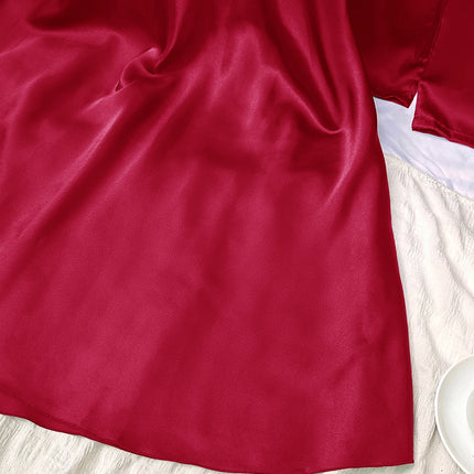 Set da notte in raso da 5 pezzi abito sottoveste in pizzo Cami Top pantaloncini con volant pantaloni da salotto pigiameria da notte da donna