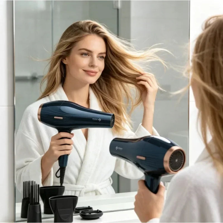 Negative Ion Blow Dryer WETECH 2000W Cool Shot For Curly Hair Voluminous Hairstyle Salon Diy Shaping
