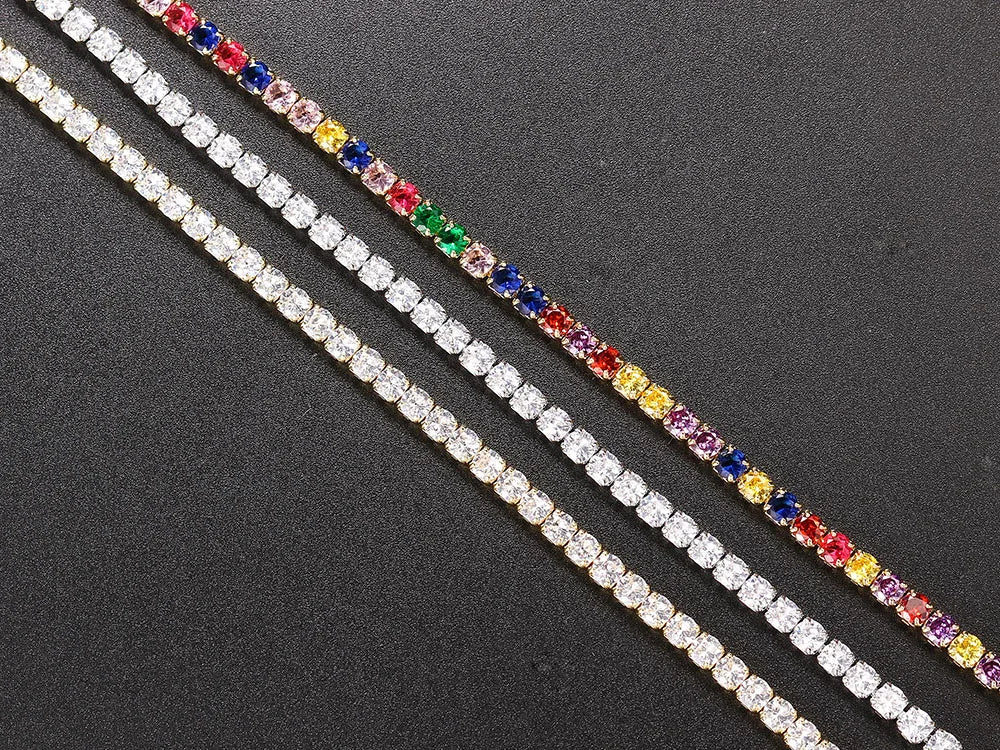 Collana a catena da tennis ghiacciata Hip Hop per uomo donna lusso zircone cubico cristallo corto collo rock accessori gioielli OHN016