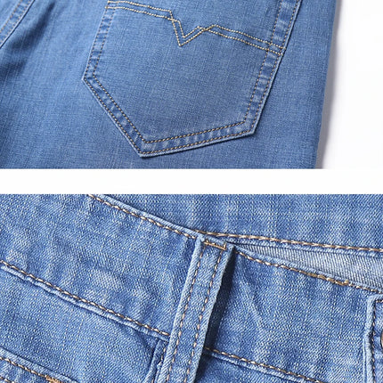 2026 Pantaloncini Casual da Uomo in Denim Cotone Elastico Dritti di Alta Qualità al Ginocchio Jeans Classici Vintage Moda Blu