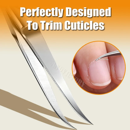 1Pcs Professional Stainless Steel Cuticle Scissors Extra Fine Curved Blade Manicure Scissors For Nail Eyelash Eyebrow Trimming Beauty Tools 2028