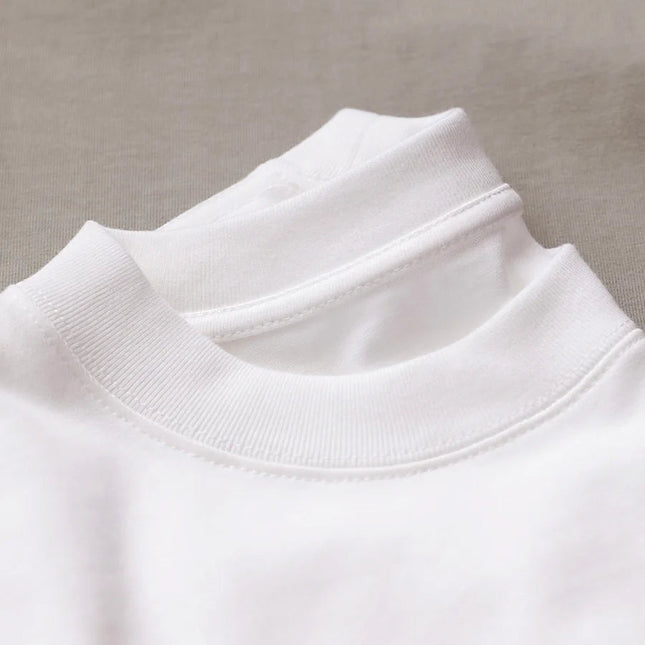 11.29oz 320Grams Heavy Cotton Weight Oversized Loose Men T-shirt Solid Color Drop Shoulder Short Sleeve High Quality PlatiNum