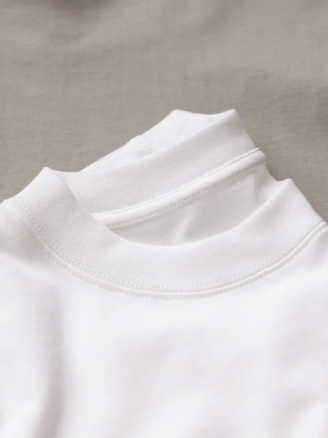 11.29oz 320Grams Heavy Cotton Weight Oversized Loose Men T-shirt Solid Color Drop Shoulder Short Sleeve High Quality PlatiNum