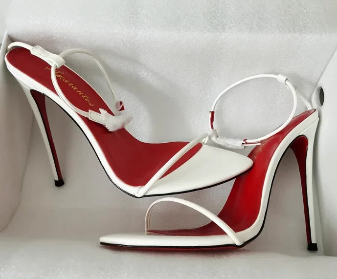 European Station 12cm pointed buckle strap thin strap sexy super high heels sandals size 35-46 thin heel  fashion shoes