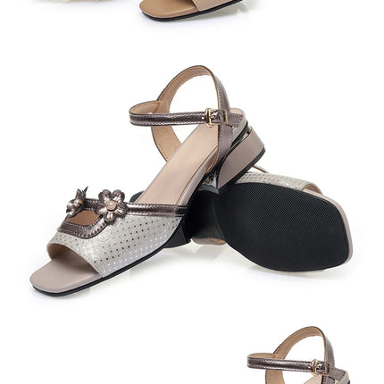 AIYUQI Women's Peep Toe Sandals 2026 New Summer Fashion Genuine Leather Large Sizes 41 42 43 Women's Open Toe Sandals