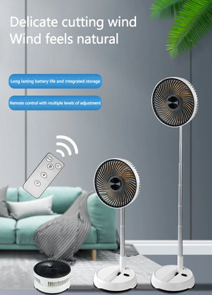 Ventilatore portatile oscillante in piedi con telecomando Ventilatore da tavolo pieghevole Ventilatore a piedistallo alimentato a batteria ricaricabile per il campeggio