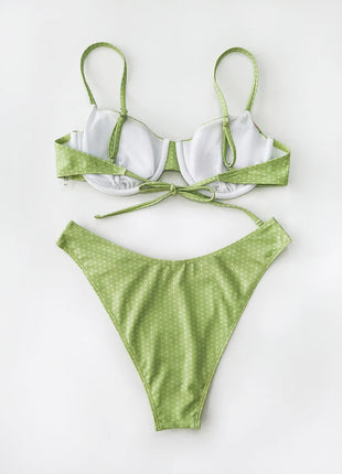 Bikini Micro Push-Up Sexy 2026, Costume da Bagno Femminile, Set Bikini a Pois, Abbigliamento da Spiaggia Brasiliano, Costume da Bagno Biquini
