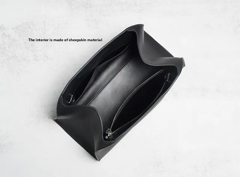 [Full Leather Inside Outside] Drinking Milk Cowhide Imported Saddle Leather Underarm Bag Single Shoulder Crossbody Bag Simple