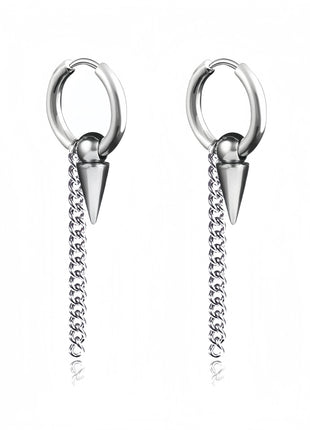 Long Hanging Crosses Leaves Pendants Hoops Woman Earrings Man Vintage Stainless steel Hip Hop Ear Piercing Jewelry Accessories PlatiNum