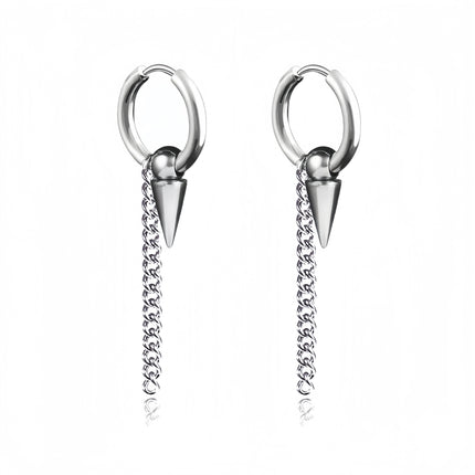 Long Hanging Crosses Leaves Pendants Hoops Woman Earrings Man Vintage Stainless steel Hip Hop Ear Piercing Jewelry Accessories PlatiNum