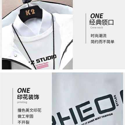 Men's Sets Sportswear Suit Hooded Colorblock Casual patchwork Hooded Jacket + Pants Suit Men's 2-piece Jogger Sweatshirt
